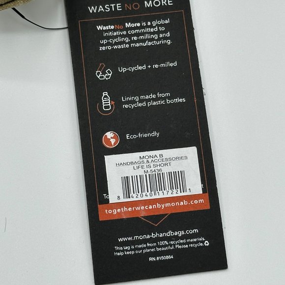 *SOLD* Life is Short "Live, Love, Create" Up-Cycled CanvasTote by Mona B - Picture 9 of 9